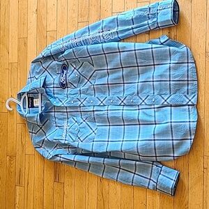Mens Wrangler Ford snap button up XL